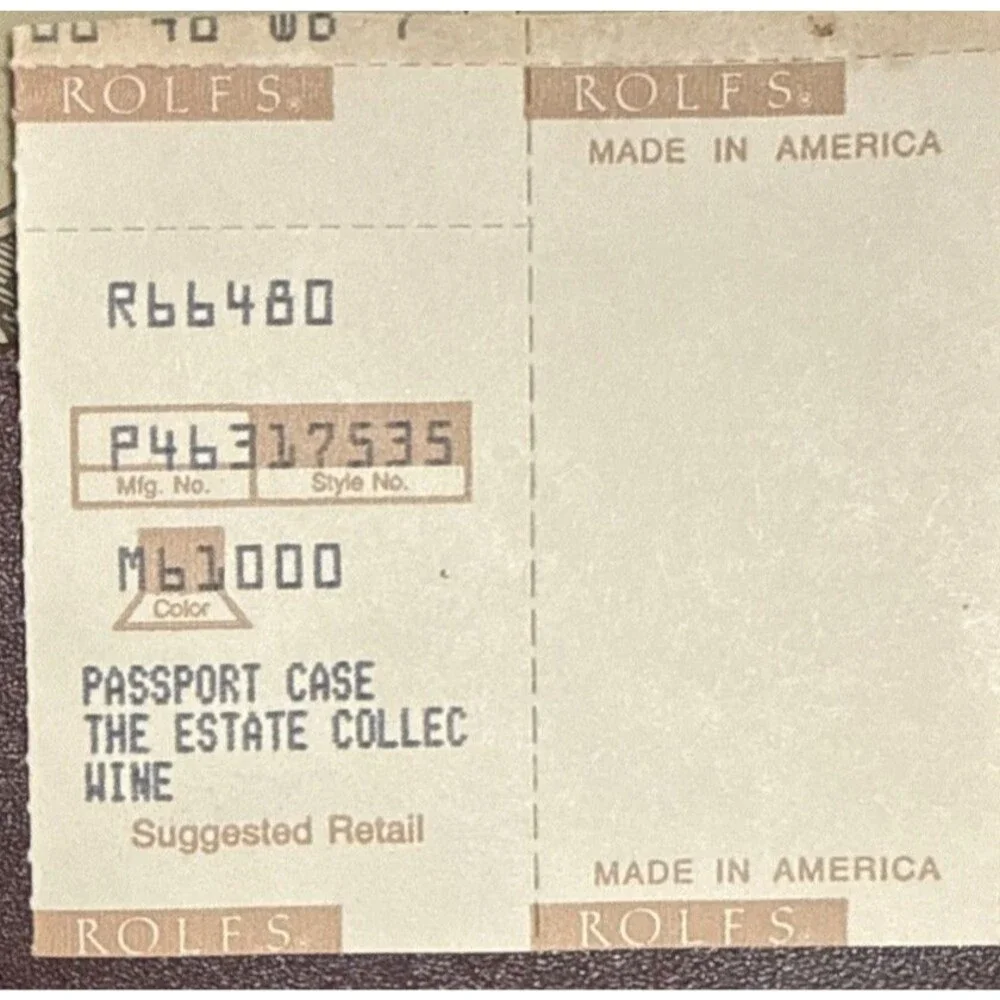 Vintage Rolfs Passport Case Billfold Mens Wine Brown Leather Golden Circle NIB